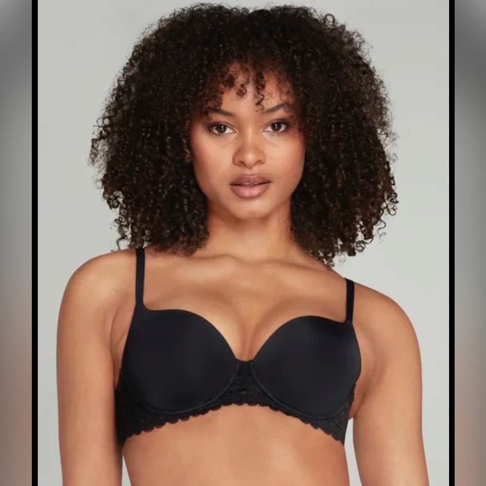 •  Agent Provocateur • Women’s Leni Balcony Padded Plunge Bra Black 32B